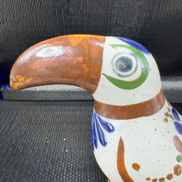 Hand Made Mexican Pottery Tonala Talavera Bird Toucan Hand Painted Figurine VTG - Picture 2 of 12